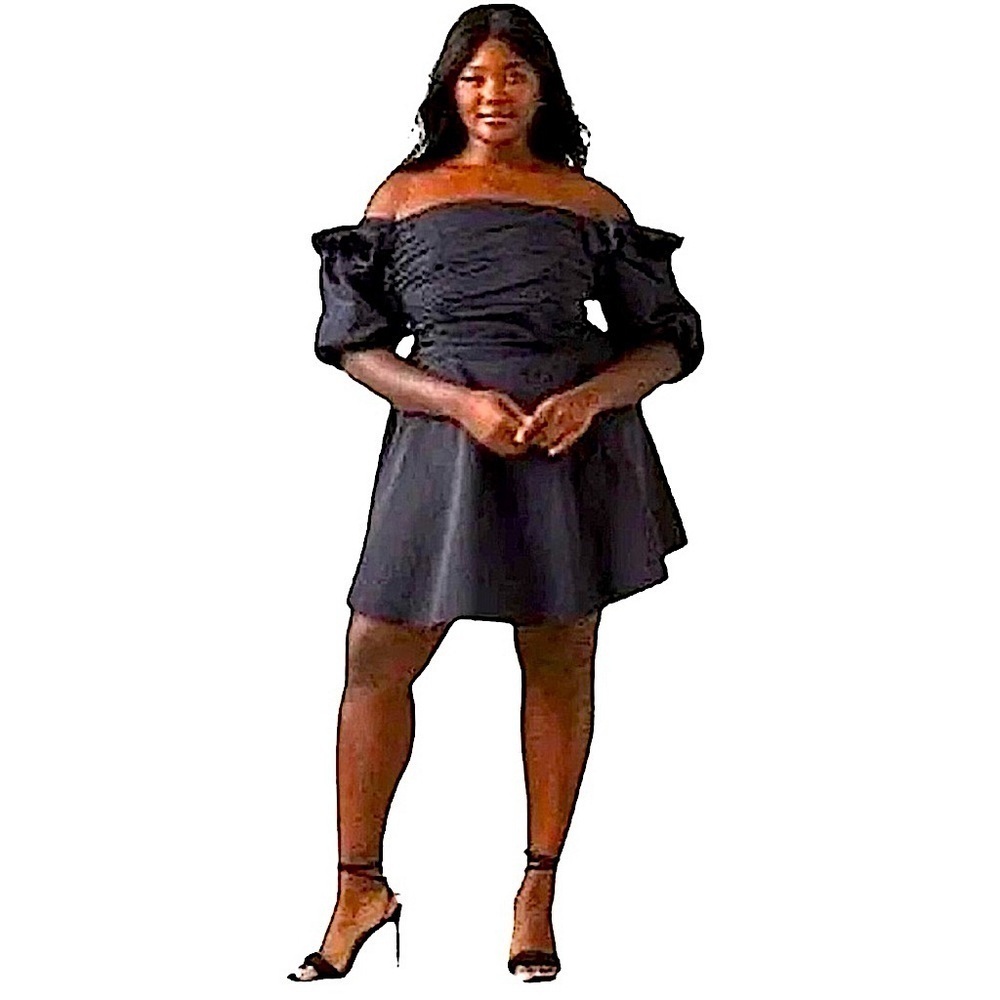 NWT Prabal Gurung X JCP Black Off The Shoulder Fit & Flare Dress Size 20W